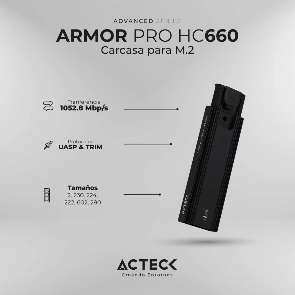 Enclosure SSD M.2 Acteck Armor Pro HC660 Elite Series - Imagen 3