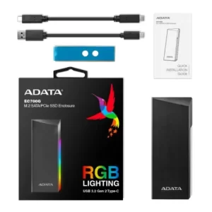 Gabinete de Unidad de Estado Solido ADATA AEC700GU32G2-CGY, M.2 PCIe/SATA, USB 3.2 Gen2 tipo C, Negro
