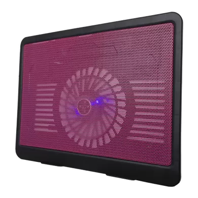 Base Enfriadora, Luz Led, Angulo Ajustable, 1 Hub USB, 9 a 15 Pulgadas , Negro-Rojo, BROBOTIX 044695R