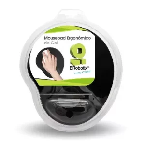 Mouse Pad con Descansa Muñecas, con Gel en la Almohadilla, Ergonómico, Antiderrapante, Amplio: 20.3*24.1*2 , Negro, 500074N BROBOTIX