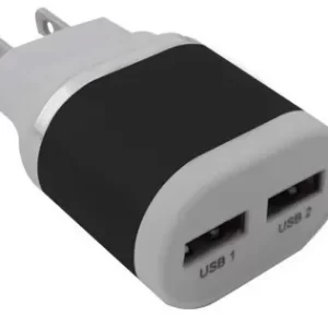 Cargador BROBOTIX 2 Puertos USB 161264N, Negro, USB