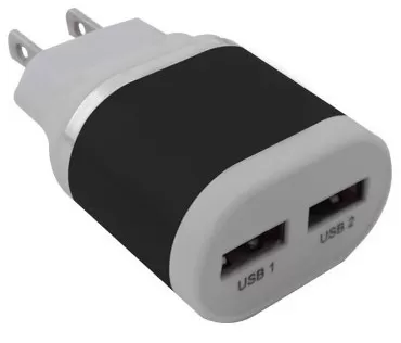 Cargador BROBOTIX 2 Puertos USB 161264N, Negro, USB