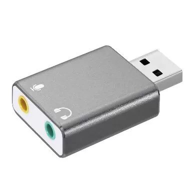 Convertidor USB V2.0 a Audio 3.5 mm/Auxiliar, 7.1 Canales, Gris plata, 263571 BROBOTIX - Imagen 2