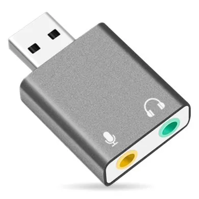 Convertidor USB V2.0 a Audio 3.5 mm/Auxiliar, 7.1 Canales, Gris plata, 263571 BROBOTIX