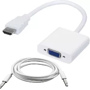 Convertidor HDMI a VGA BROBOTIX 110964B, HDMI, VGA, Macho/hembra, Color blanco