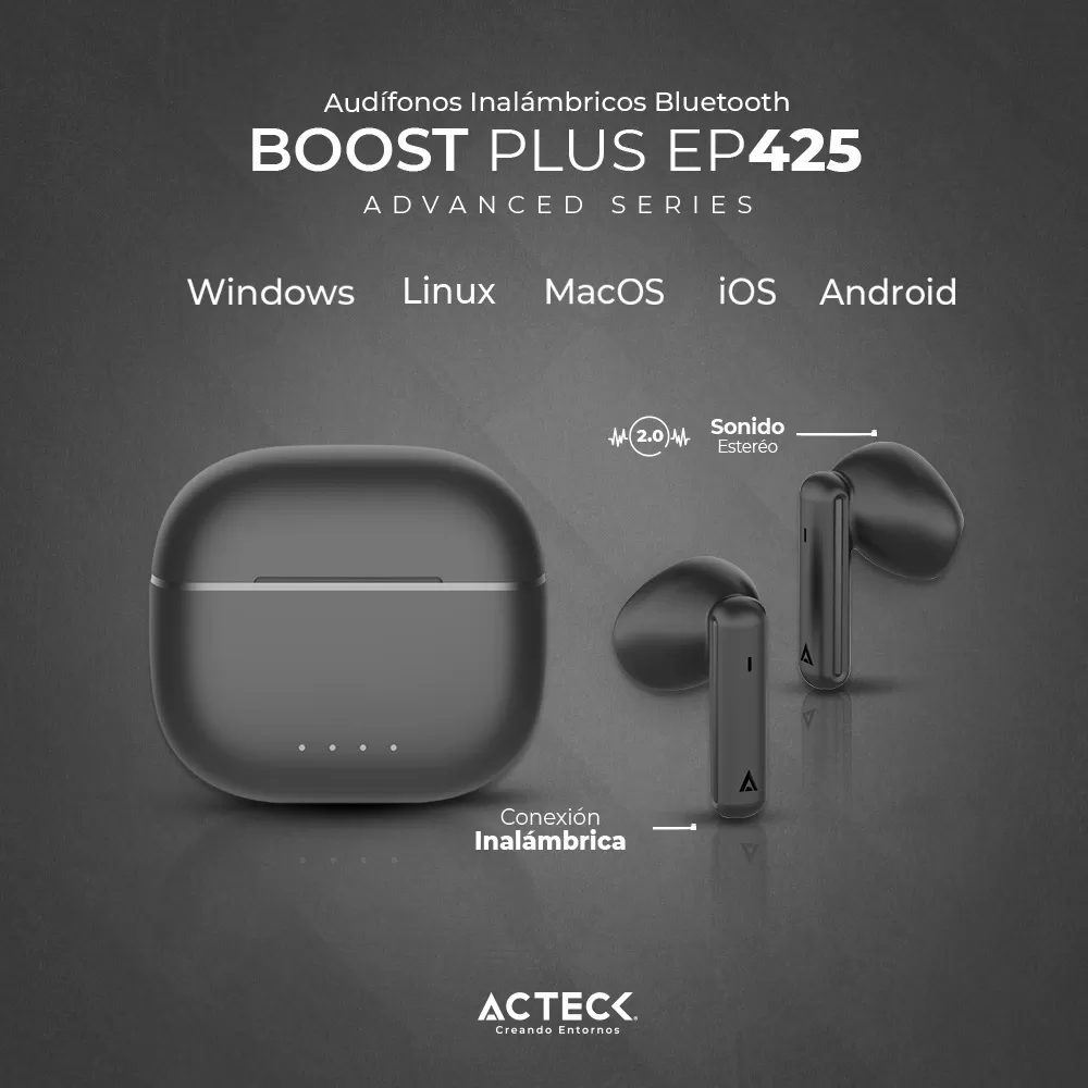 Audífonos Inalámbricos Bluetooth In Ear Boost Plus EP425 Esential Series - Imagen 2