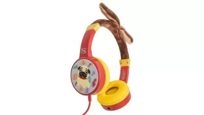 AUDIFONOS ON-EAR ALAMBRICOS KIDS VOLUMEN SEGURO A 95DB 3.5 MML SALIDA AUDIO 3.5MML HIPOALARGENICO NO TOXICO PUG ROJO