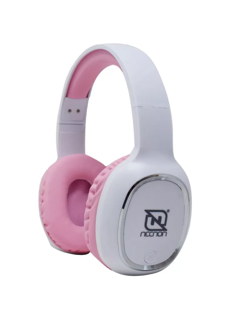 AUDIFONOS OVER-EAR BLUETOOTH NBH-04 PRO ALTA POTENCIA RADIO FM MICRO SD 3.5MML MANOS LIBRES BLANCO/ROSA - Imagen 2