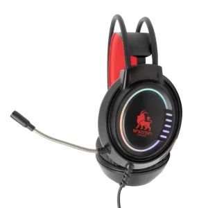 AUDIFONOS HEADSET GAMING OVER-EAR NBHG KIMERA RGB ALAMBRICO 3.5MM USB PC CONSOLAS CELULAR MICROFONO FLEXIBLE INC ADAPTADOR ROJO
