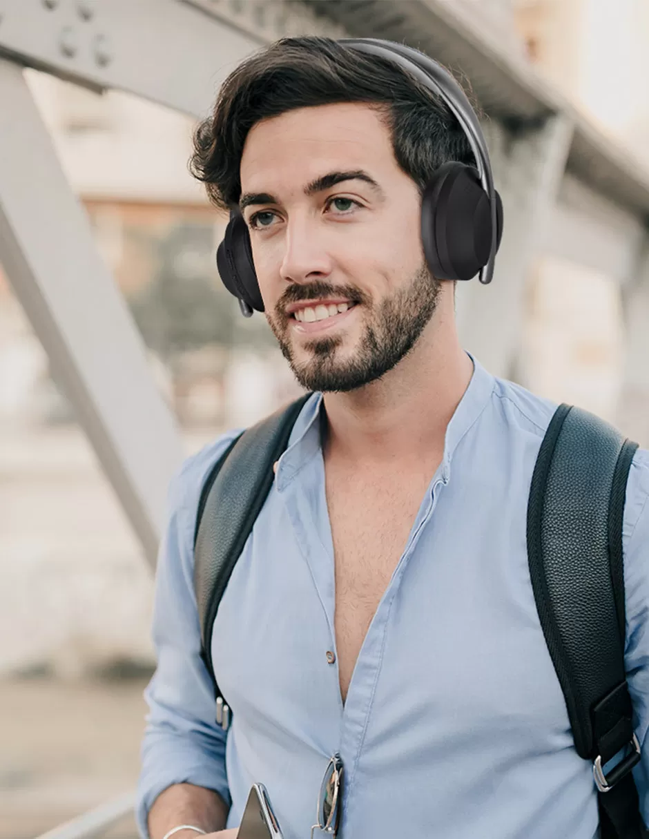 Audífonos de diadema Ultra Bass TechZone, conexión BT, material ABS, 1 año de garantía. - Imagen 2