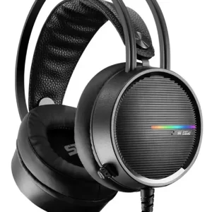 Diadema Gamer VORAGO START THE GAME HS-502 2x3.5mm + 1usb, RGB, 50mm, Negro, Incluye Adaptador 3.5mm