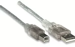 333405 Cable para Dispositivos USB B de Alta Velocidad, USB tipo A macho a USB tipo B macho Color Plata.
