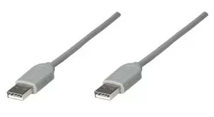 317887 Cable USB A a A, gris, 1.8 m. onecta un hub o dispositivo USB a un hub USB o a una computadora compatible USB