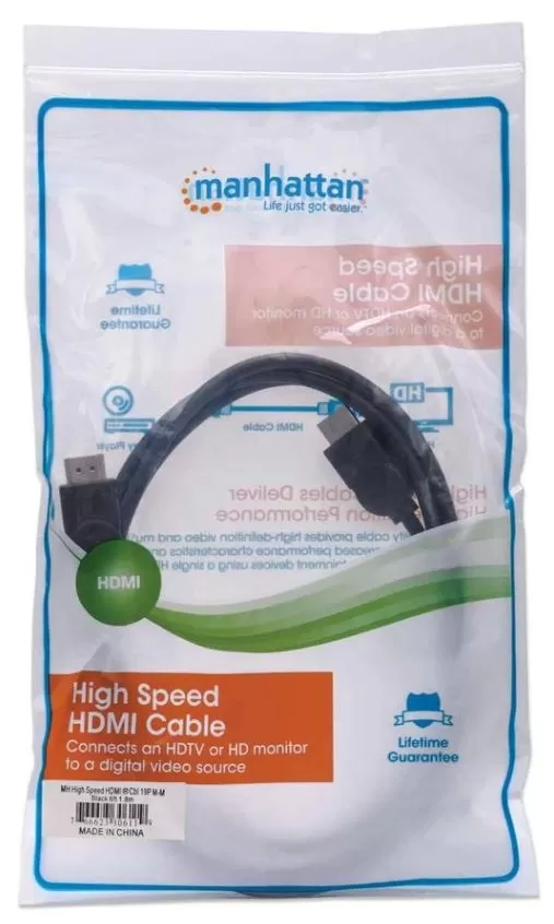 306119 Cable HDMI Blindado de 1.8mts; HDMI Macho a HDMI Macho resolucion 4K 30Hz, 3D. - Imagen 2