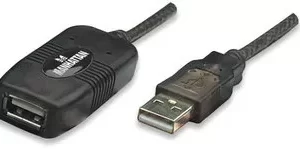 150958 Cable de Extensión Activa USB de Alta Velocidad USBA Macho/ A Hembra, 20m, con repetidor incluido.