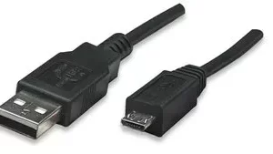 307178 Cable USB A a Micro-B de Alta Velocidad, 1.8m color negro.