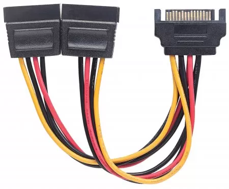 354554 Cable Y de alimentación SATA, Alimenta 2 drivers SATA con un cable de energía SATA, Largo 15cm - Imagen 3