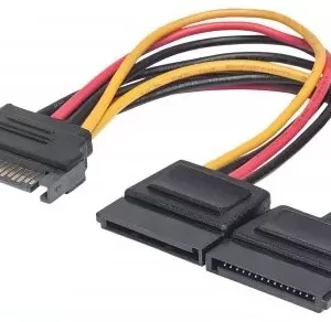 354554 Cable Y de alimentación SATA, Alimenta 2 drivers SATA con un cable de energía SATA, Largo 15cm