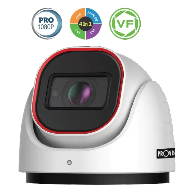 Camara domo AHD 2 MP(AHD/TVI/VCI), 700 TVL (CVBS), Lente VF 2.8-12mm (88°-33°), IR hasta 40 mts, BLC, HLC, CoC, IP67