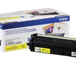 Tóner Brother TN433Y amarillo, rendimiento apróximado 4,000 páginas, compatible con MFCL8900CDW