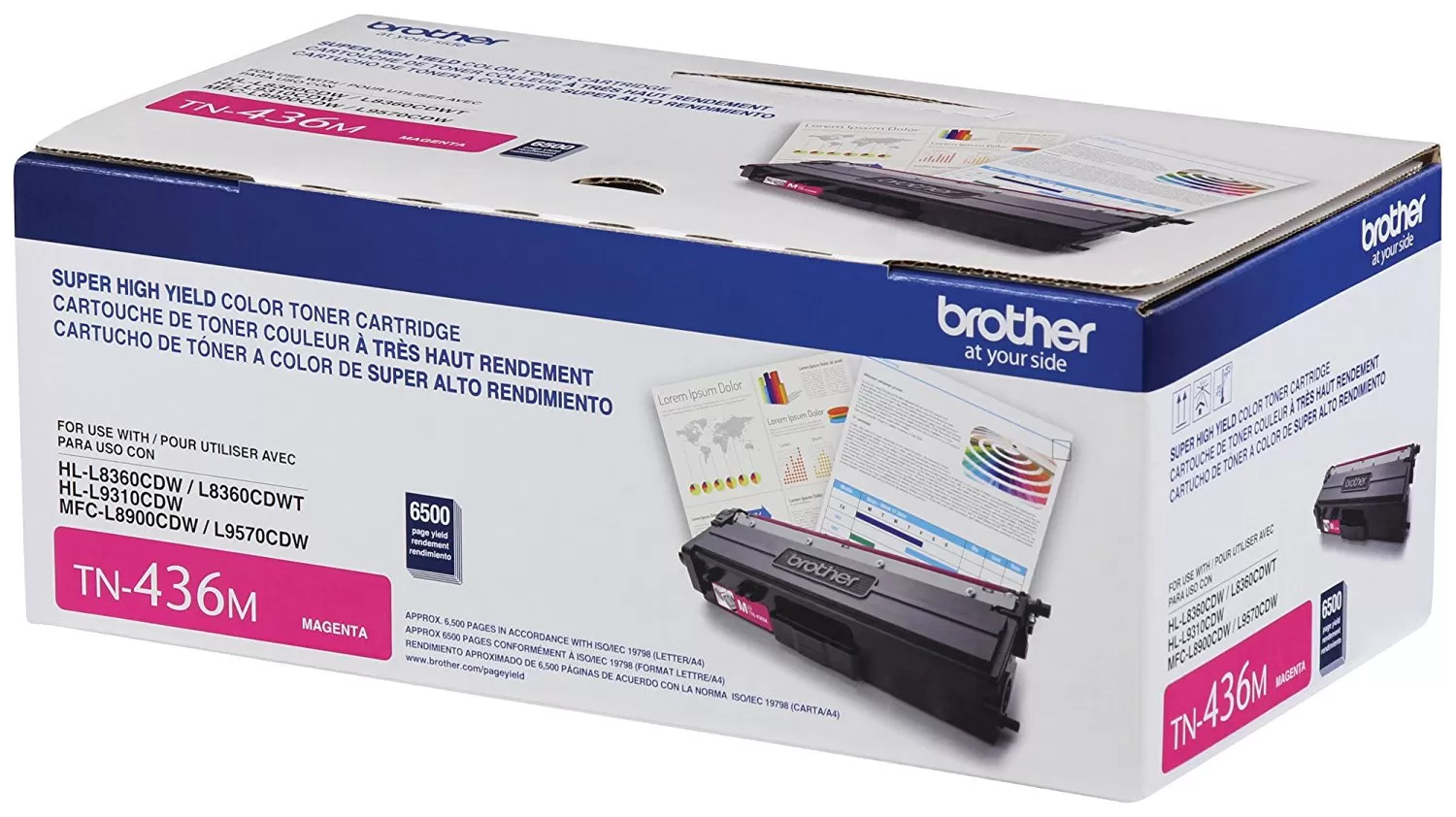 Tóner Brother Valor TN436M magenta, rendimiento aproximado 6,500 páginas, compatible con MFCL8900CDW, MFCL9570CDW, HLL9310CDW - Imagen 3