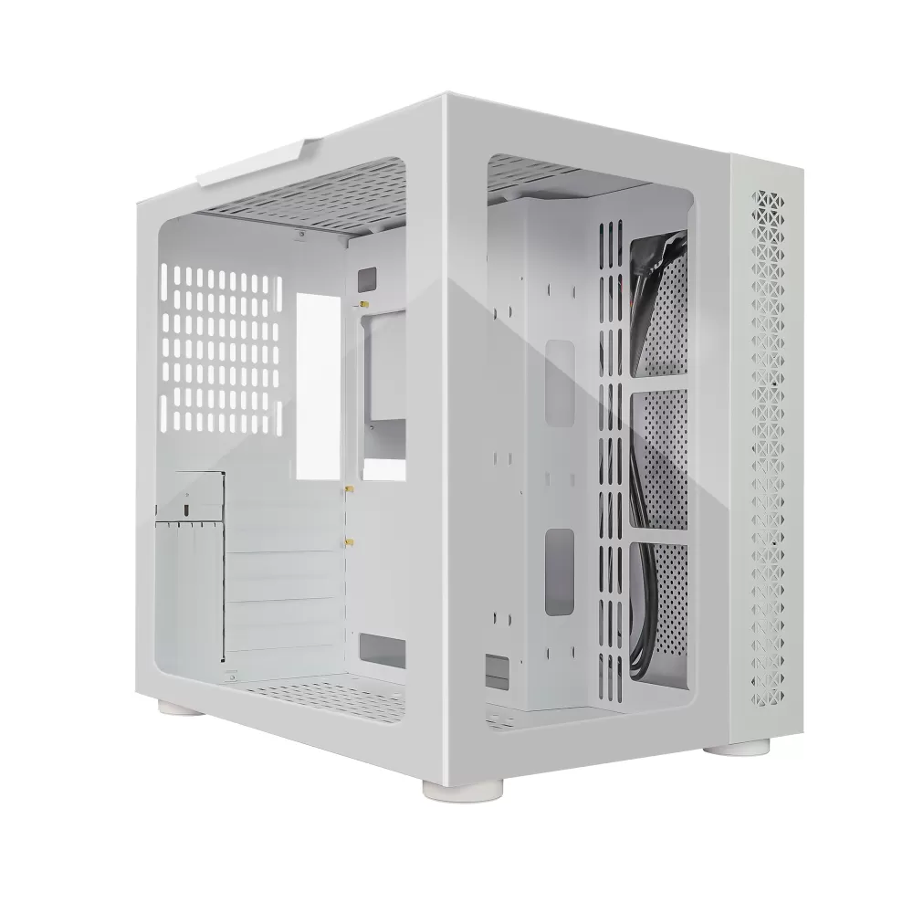 GABINETE GAMER GAME FACTOR CSG700 ATX FISHTANK EATX, DOBLE CRISTAL, USB 3.0, S/FTE, BLANCO - Imagen 2