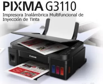 Multifuncional de inyección de tinta CANON Pixma G3110 2315C004AB Tecnología Tinta Continua. Funciones: Impresora - Copiadora - Escáner Velocidad de Impres