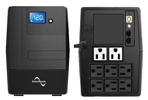 No Break DATASHIELD KS-1000 LCD, 1000 VA, 600 W, 6 h, Negro, Hogar y Oficina - Imagen 2