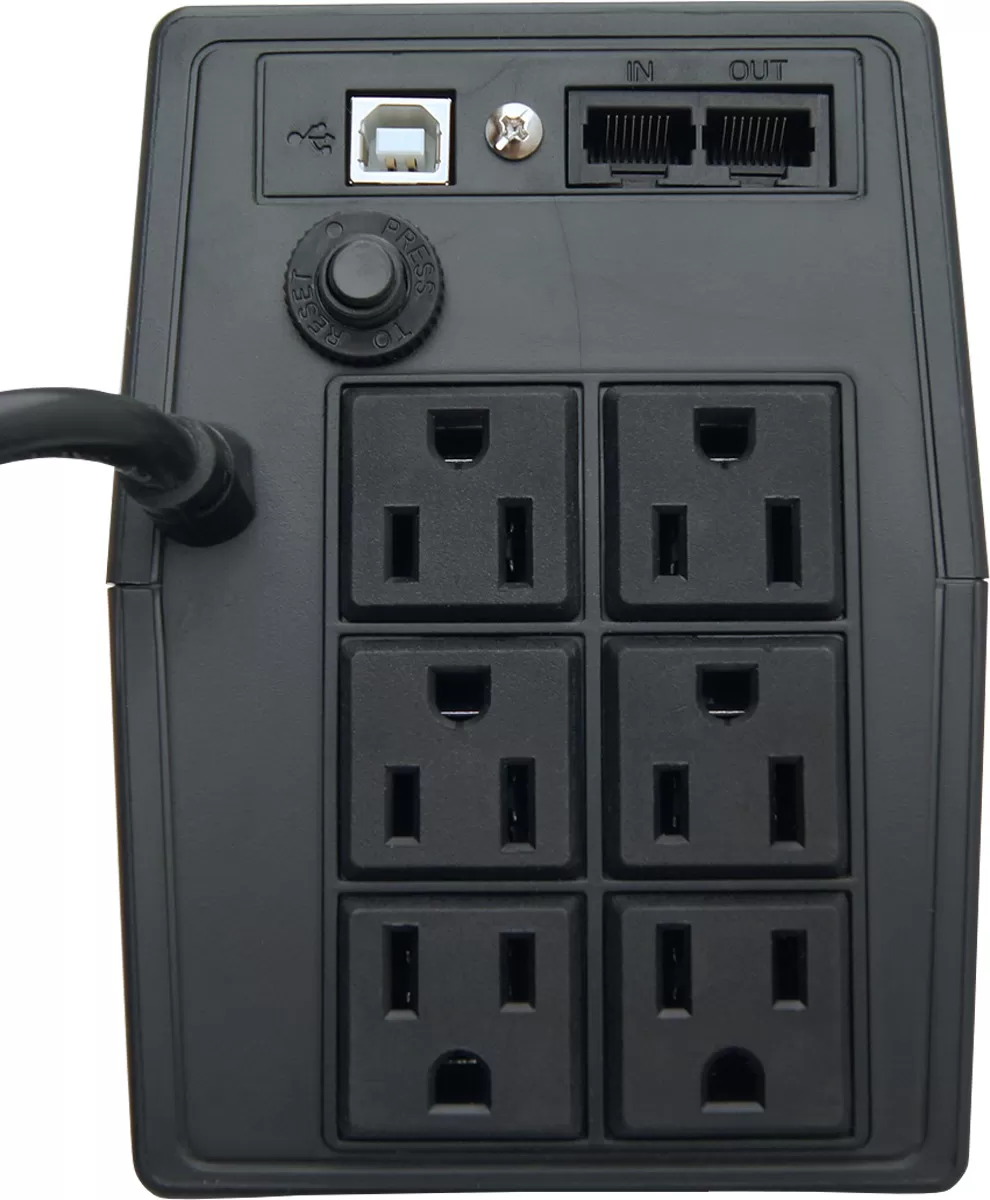 No break interactivo OPTIMA K 1000VA/500W, entrada 81/145Vca 60/50Hz, salida 120Vca 60Hz, 6 NEMA 5-15R protegidos, RJ11/RJ45, Indicadores LED - Imagen 5