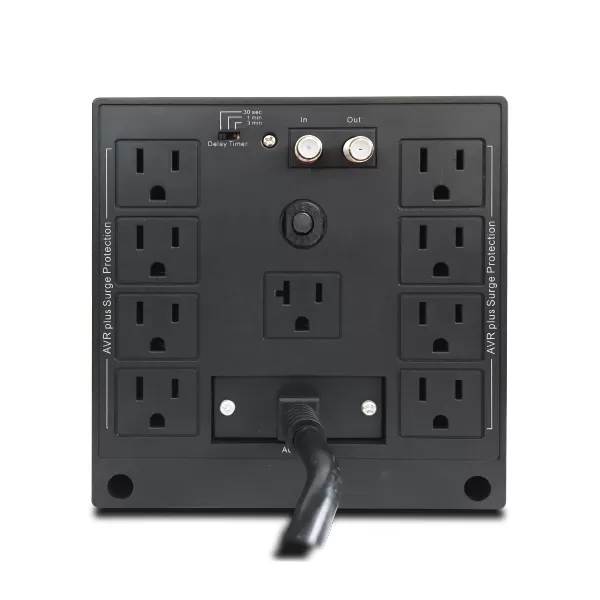 Regulador de Voltaje AVR 2408, 2400 VA, 1200 W. Monofásico, Voltaje nominal de 120VCA, Rango de frecuencia 50/60Hz, 8 contactos tipo NEMA 5-15R - Imagen 3