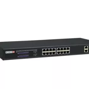 Switch PoE de 16 canales, Total power 250W, en modo CCTV puedes conectar cámaras IP hasta 250 mts