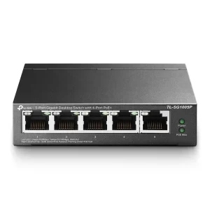 Switch no administrable (TL-SG1005P) de (5) puertos 10/100/1000 Mbps, (4) Puertos POE +