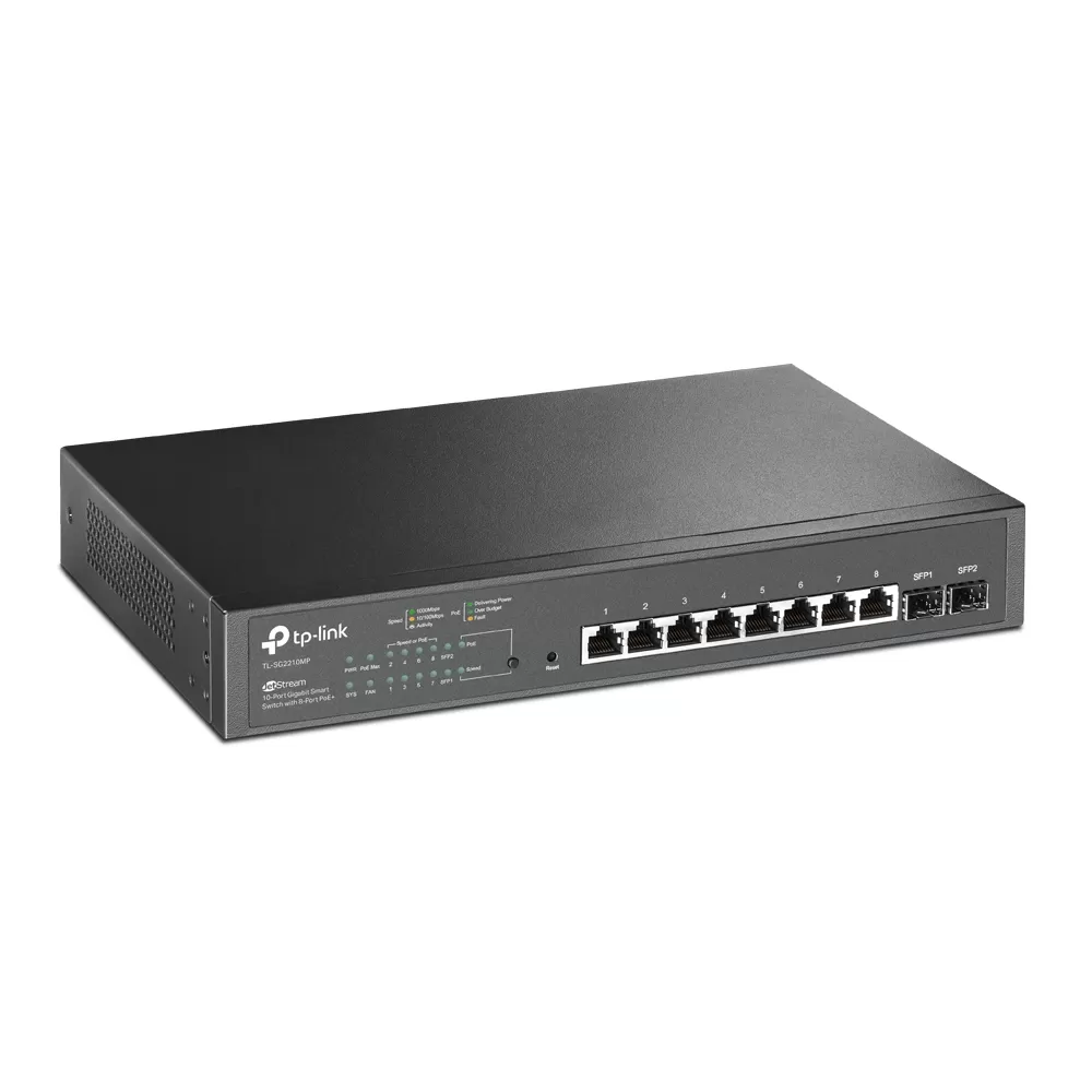 Switch TP-LINK SG2210MP (TL-SG2210MP), administrable OMADA POE de 8 puertos 10/100/1000 Mbps 802.3at / af POE+ y 2 Gigabit SFP - Imagen 2