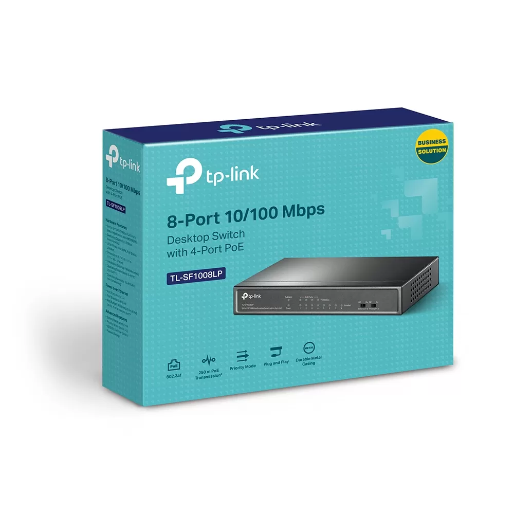 Switch no administrable de 8 puertos 10/100Mbps, con 4 puertos PoE - Imagen 3