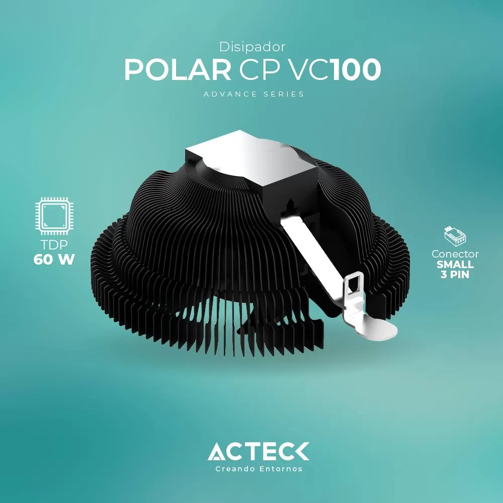 Disipador ACTECK VC100 , Disipador, 22 dB, Negro, 2200 RPM - Imagen 4