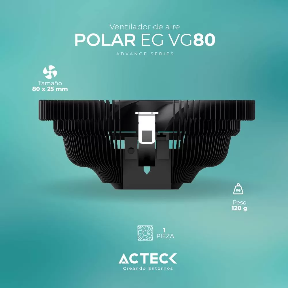 Disipador ACTECK VC100 , Disipador, 22 dB, Negro, 2200 RPM - Imagen 5