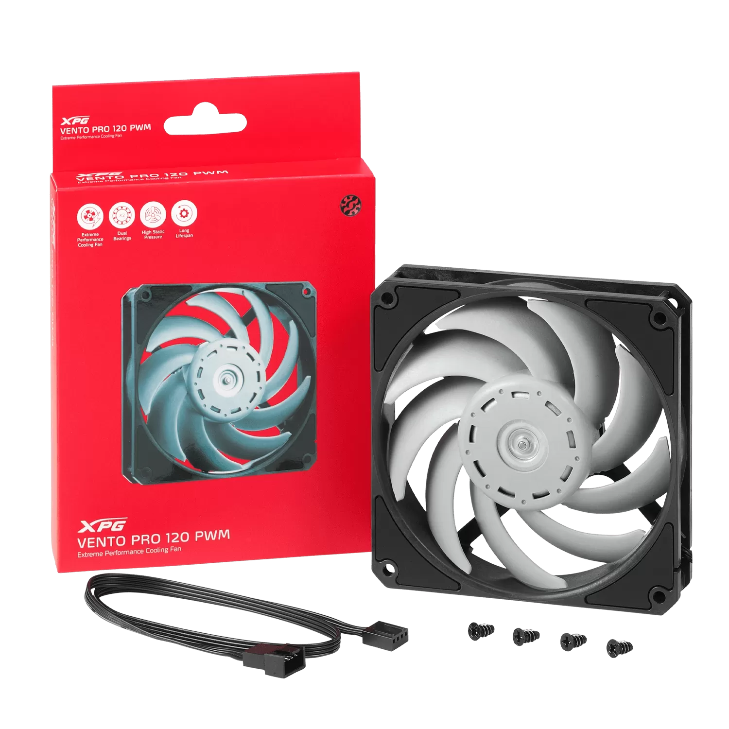 Ventilador XPG VENTO PRO 120 PWM (Pulse Width Modulation). 120mm. NEGRO. VENTOPRO120PWM-BKCWW - Imagen 2