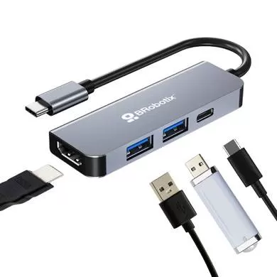 DOCKING STATION USB C, 4 EN 1, 1 PUERTO HDMI / 2 PUERTOS USB V3.0 / 1 PUERTO USB TIPO C, BROBOTIX, 6006221 - Imagen 2