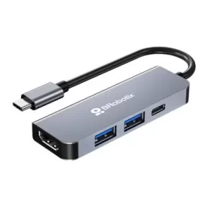 DOCKING STATION USB C, 4 EN 1, 1 PUERTO HDMI / 2 PUERTOS USB V3.0 / 1 PUERTO USB TIPO C, BROBOTIX, 6006221