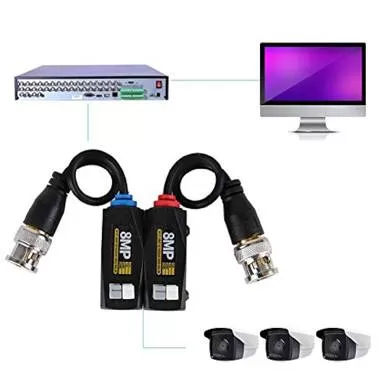 Par de Transceptores Pasivos,BNC CCTV VIDEO BALUN, soporta CVI/AHD/TVI/CVBS, Resolución de 720p a 8MP, UTP CAT5e, 6, 6e, c/TVS (supresor) BROBOTIX 6007471 - Imagen 2