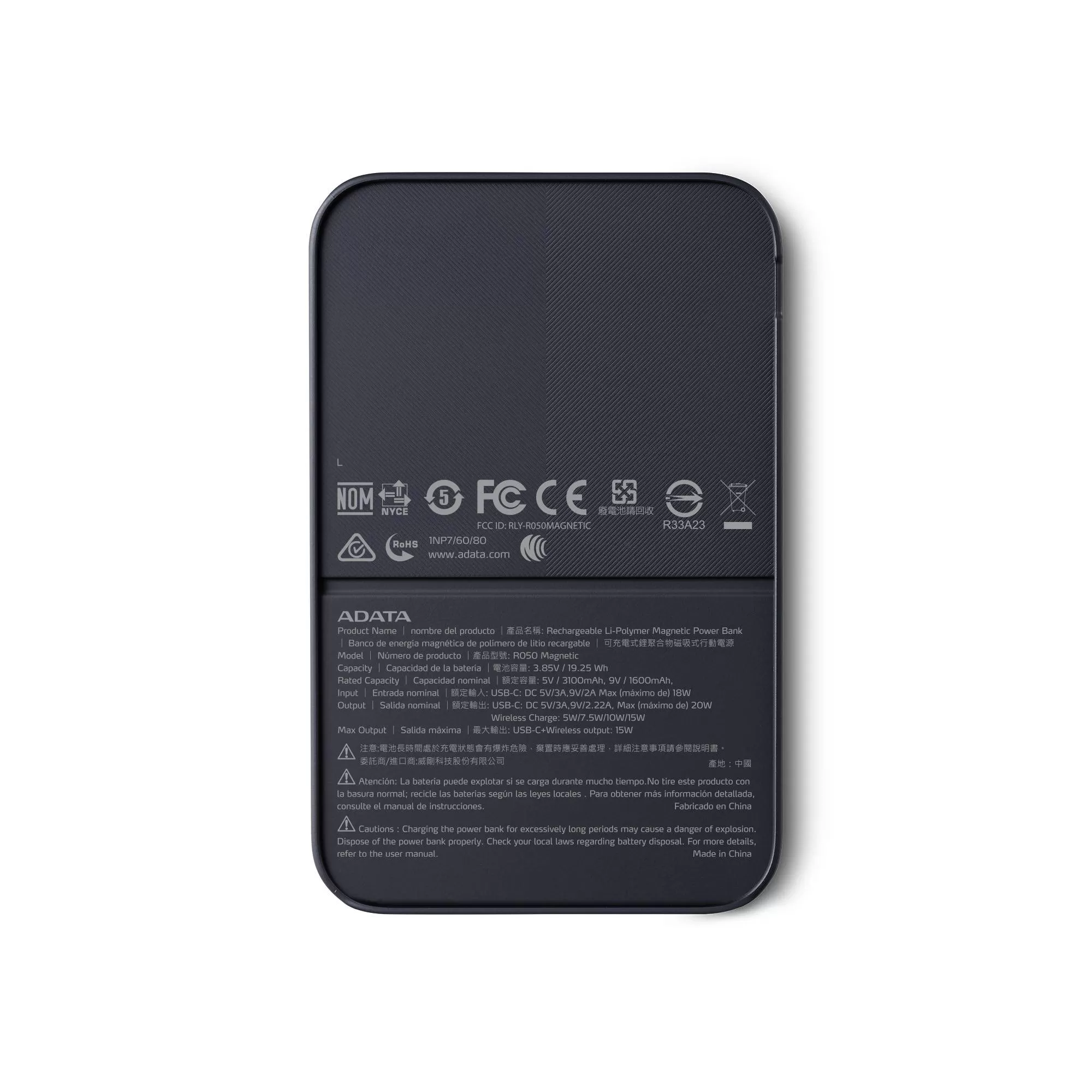 Powerbank ADATA R050, Negro, Universal, 5000 mAh, 5.9 V, Polímero de litio - Imagen 4