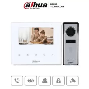 DAHUA DHI-KTA04 - Kit de videoportero analógico con monitor de 4.3 y botones táctiles. Incluye frente de calle con cámara de 1.3 MP