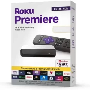 Roku Premiere Streaming 3920RW incluye cable HDMI de alta velocidad.