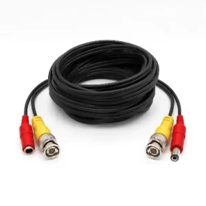 CABLE COAXIAL SIAMES PARA CCTV, CATV, DE 15 MTS, INCLUYE CONECTORES DE VIDEO Y ENERGÍA PRE-ENSAMBLADOS, NEGRO, BROBOTIX 764731