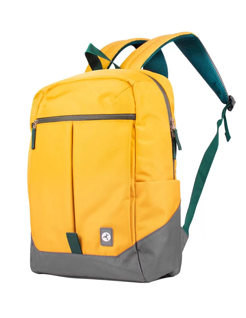 Backpack RAINBOW TZLBP26-G TECHZONE COLORS, 100% Poliéster, Color Amarillo, GARANTIA LIMITADA DE POR VIDA.