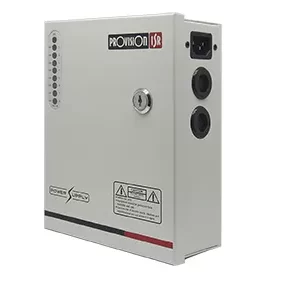 Gabinete Fuente de Poder, 8 Canales, 12V/5A, soporta batería de gel para respaldo de corriente