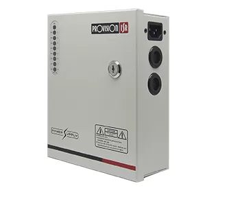 Gabinete Fuente de Poder, 8 Canales, 12V/5A, soporta batería de gel para respaldo de corriente