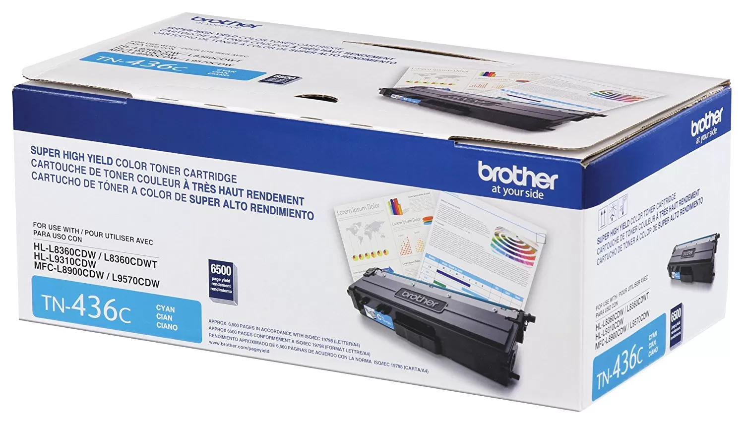Tóner Brother Valor TN436C cian, rendimiento aproximado 6,500 páginas, compatible con MFCL8900CDW, MFCL9570CDW, HLL9310CDW - Imagen 3