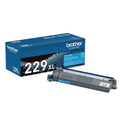 Toner Brother TN229XLC cian, rendimiento aproximado hasta 2,300 páginas, compatible con DCPL3560CDW, MFCL3780CDW