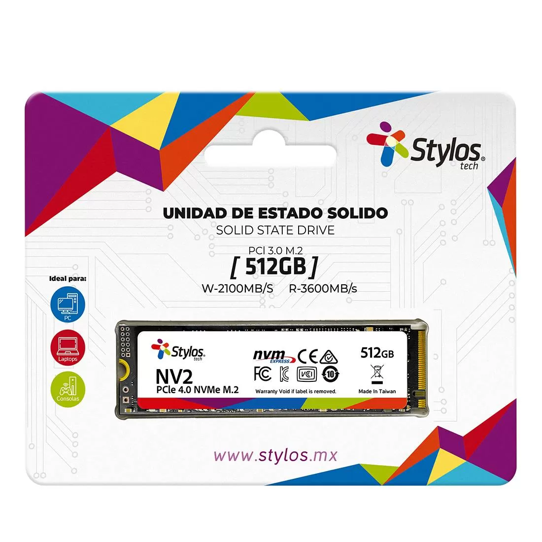 SSD Stylos STMSSDM21B, 512 GB, PCI Express 3.0, 3000 MB/s, 2500 Mb/s - Imagen 2